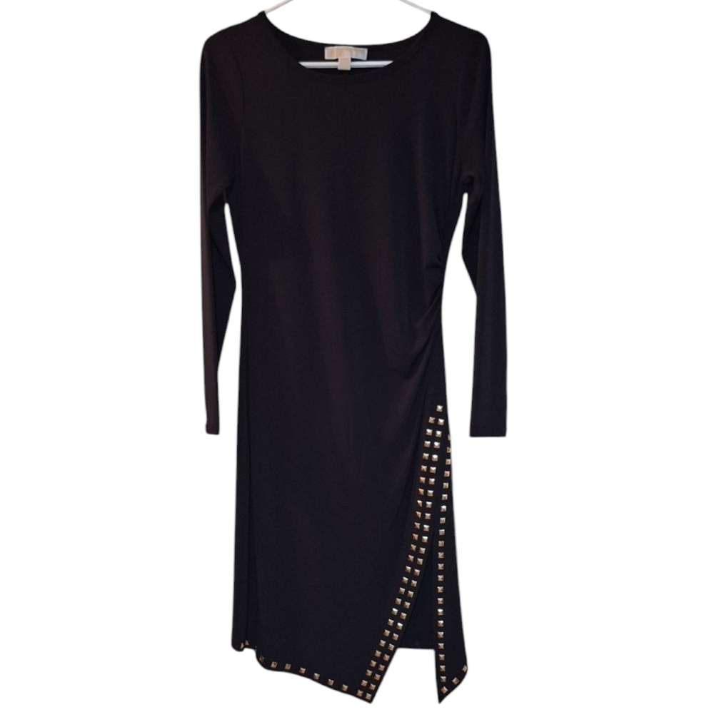 Michael Kors Black Asymmetrical Sheath Dress